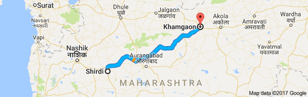 Shirdi to Khamgaon route, distance, time and road conditions