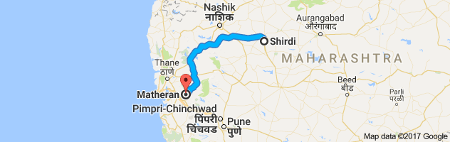 Shirdi to Matheran route, distance, time and road conditions