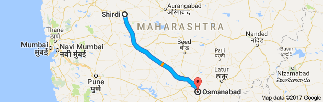 Shirdi to Osmanabad route, distance, time and road conditions