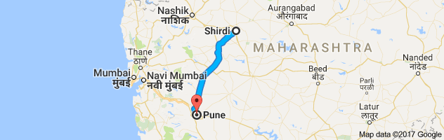 Shirdi to Pune route, distance, time and road conditions