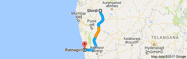 Shirdi to Ratnagiri route, distance, time and road conditions