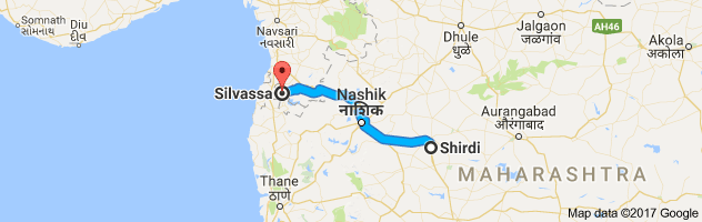 Shirdi to Silvassa route, distance, time and road conditions