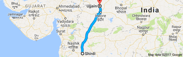 Shirdi to Ujjain route, distance, time and road conditions