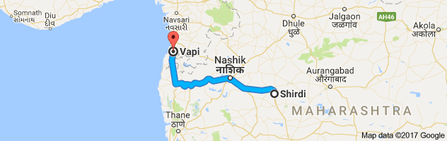 Shirdi to Vapi route, distance, time and road conditions