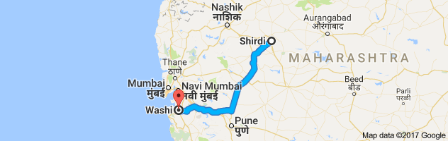 Shirdi to Vashi route, distance, time and road conditions