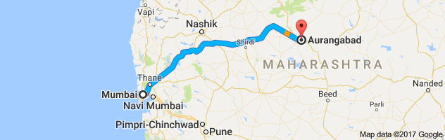 Mumbai to Aurangabad  route, distance, time and road conditions