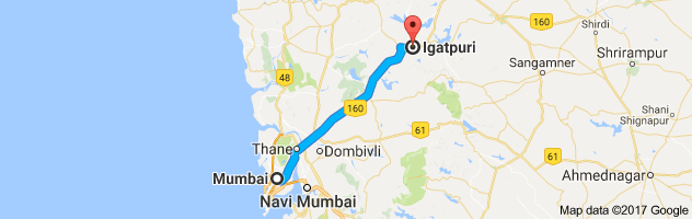 Mumbai to Igatpuri  route, distance, time and road conditions