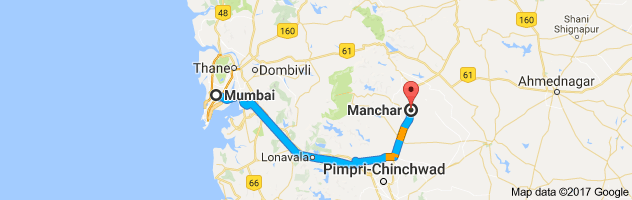 Mumbai to Manchar    route, distance, time and road conditions