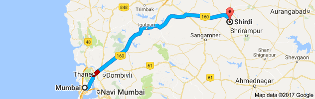 Mumbai to Shirdi route, distance, time and road conditions