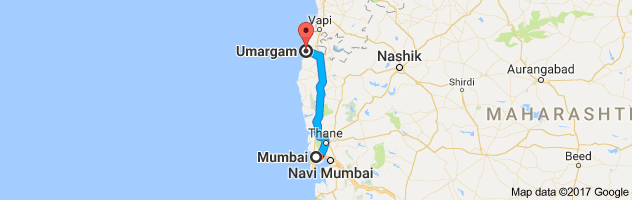 Mumbai to Umbergoan  route, distance, time and road conditions