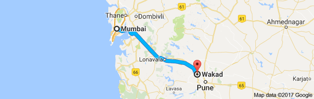 Mumbai to Wakad  route, distance, time and road conditions