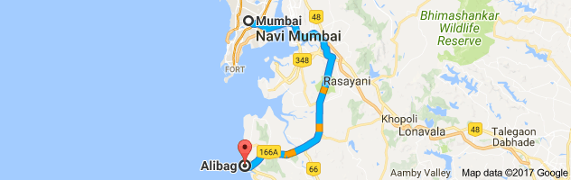 Mumbai to Alibag   route, distance, time and road conditions