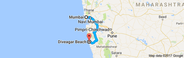 Mumbai to Diveagar  route, distance, time and road conditions