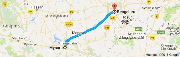 Mysore to Bangalore route, distance, time and road conditions