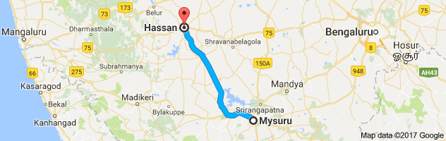 Mysore to Hassan route, distance, time and road conditions