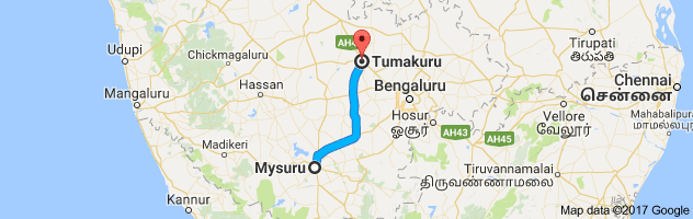 Mysore to Tumkur route, distance, time and road conditions