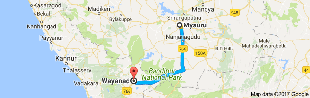 Mysore to Wayanad route, distance, time and road conditions