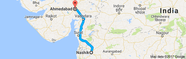 Nashik to Ahmedabad route, distance, time and road conditions