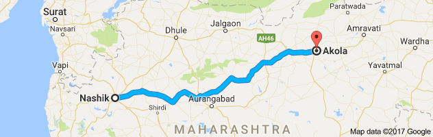 Nashik to Akola route, distance, time and road conditions