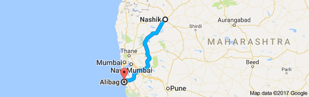 Nashik to Alibag route, distance, time and road conditions