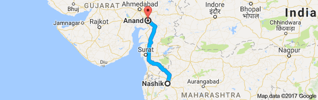 Nashik to Anand route, distance, time and road conditions