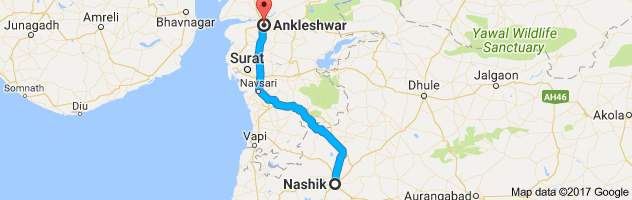 Nashik to Ankleshwar route, distance, time and road conditions