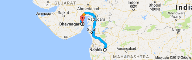 Nashik to Bhavnagar route, distance, time and road conditions