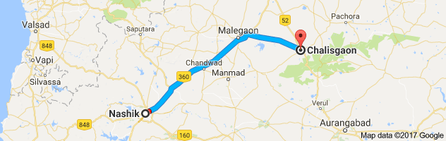 Nashik to Chalisgaon route, distance, time and road conditions