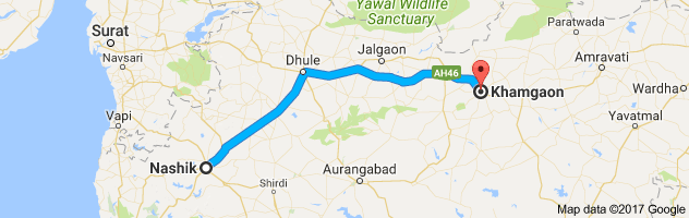 Nashik to Khamgaon route, distance, time and road conditions