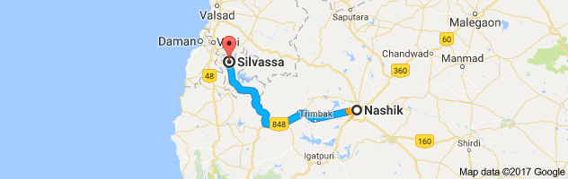 Nashik to Silvassa route, distance, time and road conditions