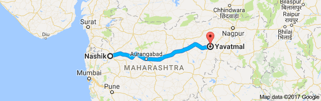 Nashik to Yavatmal route, distance, time and road conditions