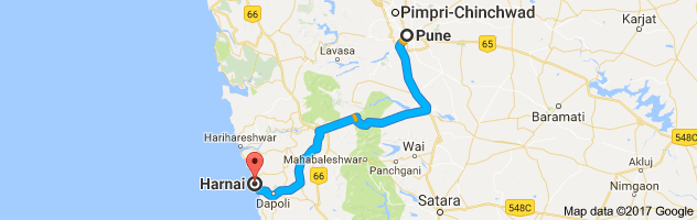 Pune to Harnai route, distance, time and road conditions