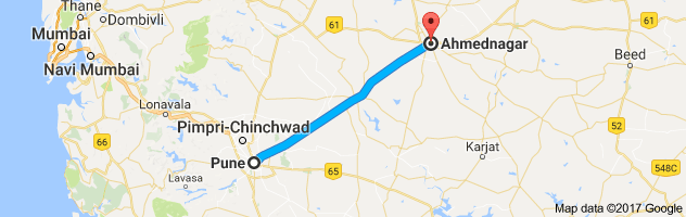 Pune to Ahmednagar  route, distance, time and road conditions