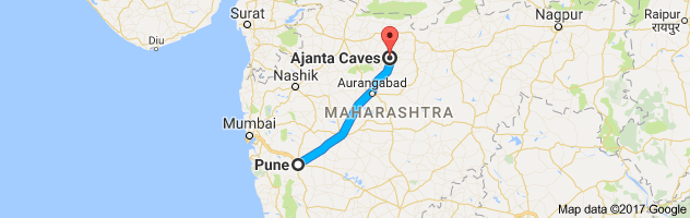 Pune to Ajanta Caves route, distance, time and road conditions