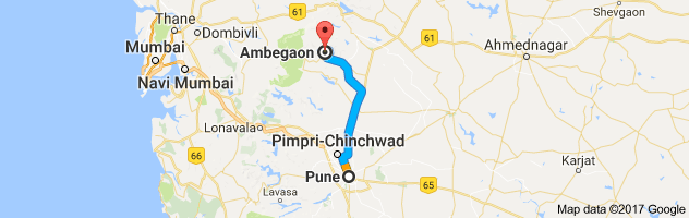 Pune to Ambegaon route, distance, time and road conditions