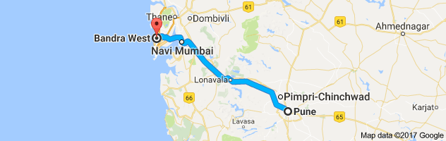 Pune to Bandra route, distance, time and road conditions