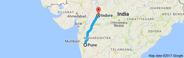 Pune to Indore route, distance, time and road conditions