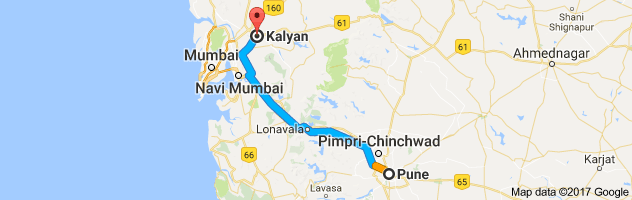 Pune to Kalyan route, distance, time and road conditions