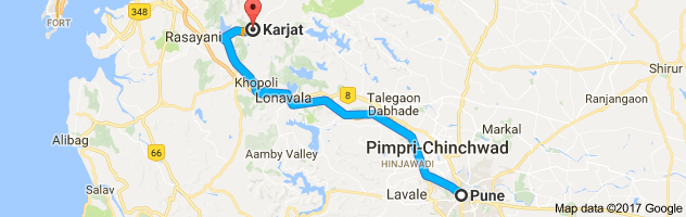 Pune to Karjat route, distance, time and road conditions