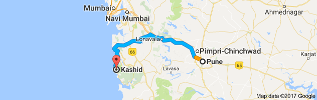 Pune to Kashid route, distance, time and road conditions