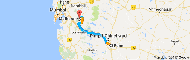 Pune to Matheran route, distance, time and road conditions