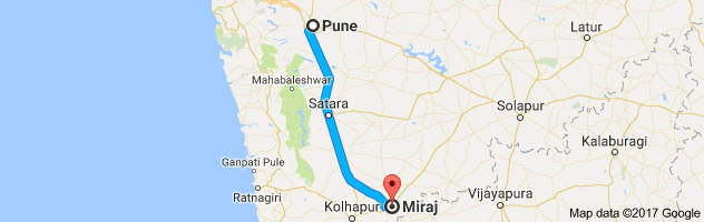 Pune to Miraj route, distance, time and road conditions