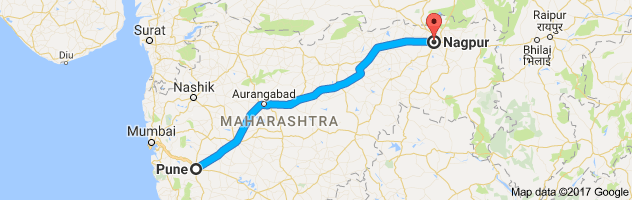 Pune to Nagpur route, distance, time and road conditions