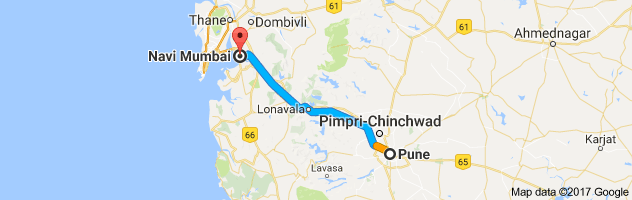 Pune to Navi Mumbai route, distance, time and road conditions