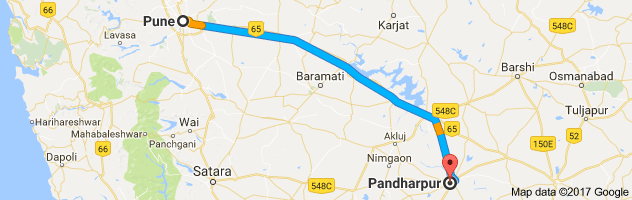 Pune to Pandharpur route, distance, time and road conditions