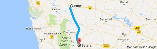 Pune to Satara route, distance, time and road conditions