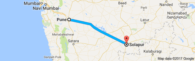 Pune to Solapur route, distance, time and road conditions