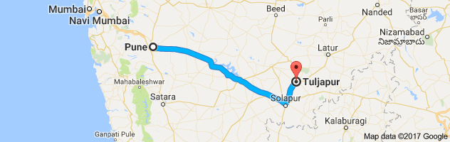 Pune to Tuljapur route, distance, time and road conditions