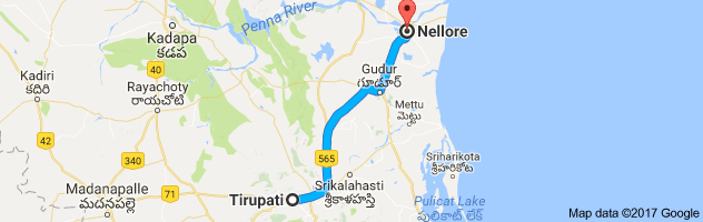 Tirupati to Nellore route, distance, time and road conditions