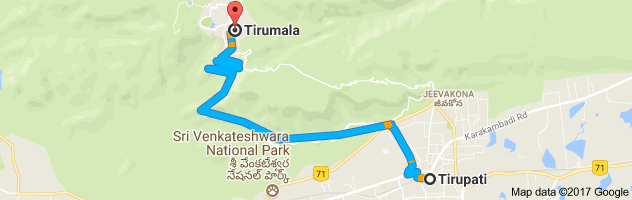 Tirupati to Tirumala route, distance, time and road conditions